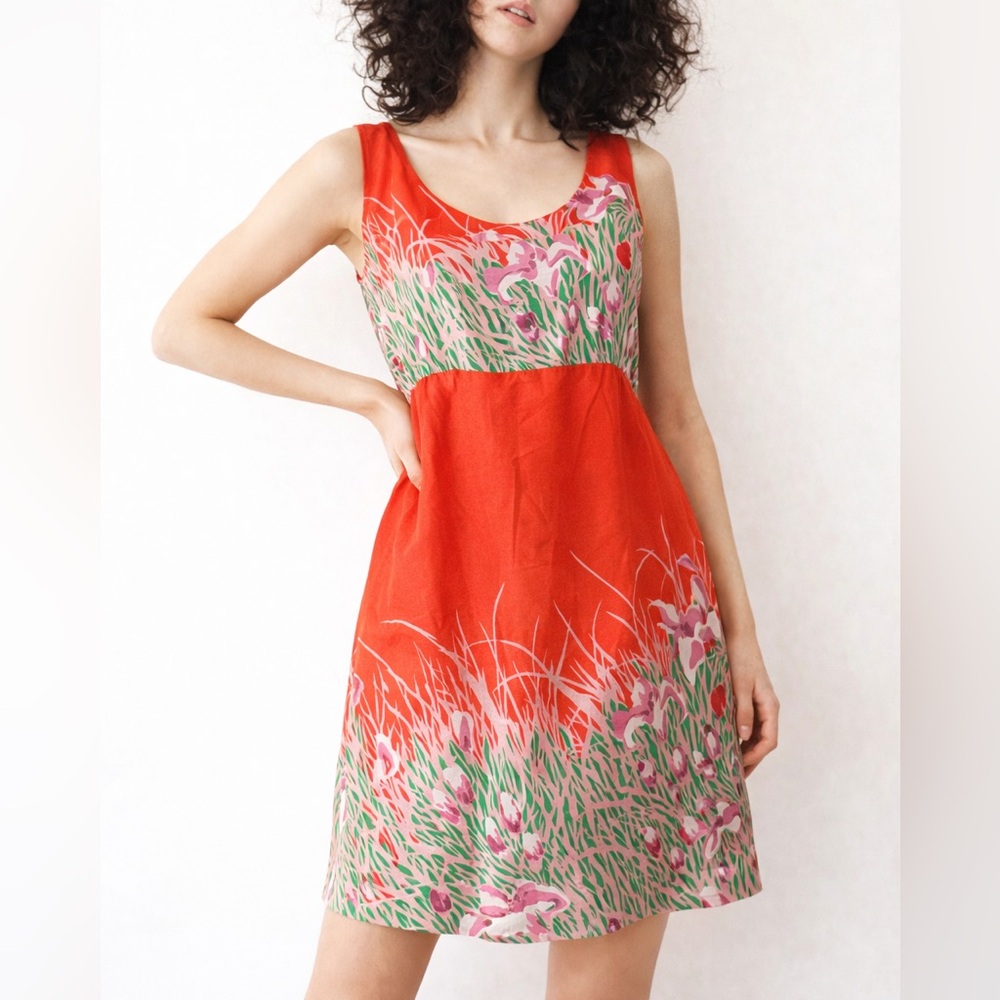 Collective Concepts Red Floral Scoop-Neck Dress